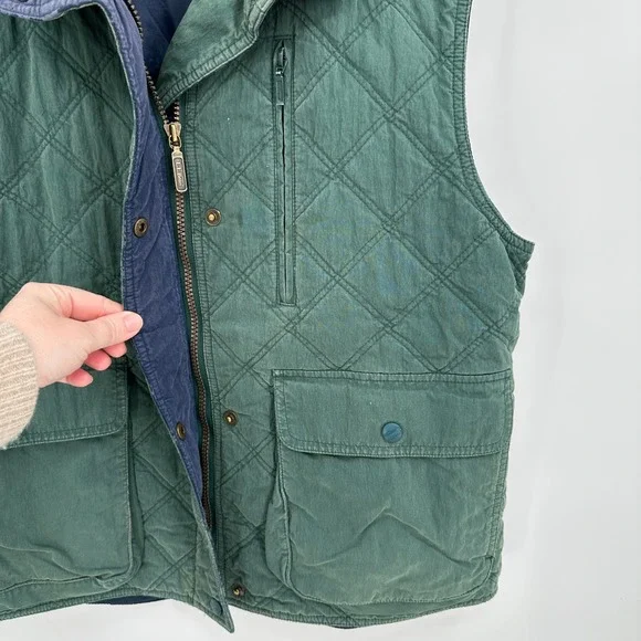 LL Bean Womens Large Green Quilted Thinsulate Vest Stock 6646 Vintage Style - Picture 3 of 7